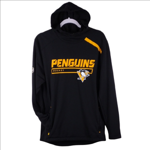 Fanatics Authentic Pro Penguins Hockey Black Yellow Long Sleeve Hoodie Jacket